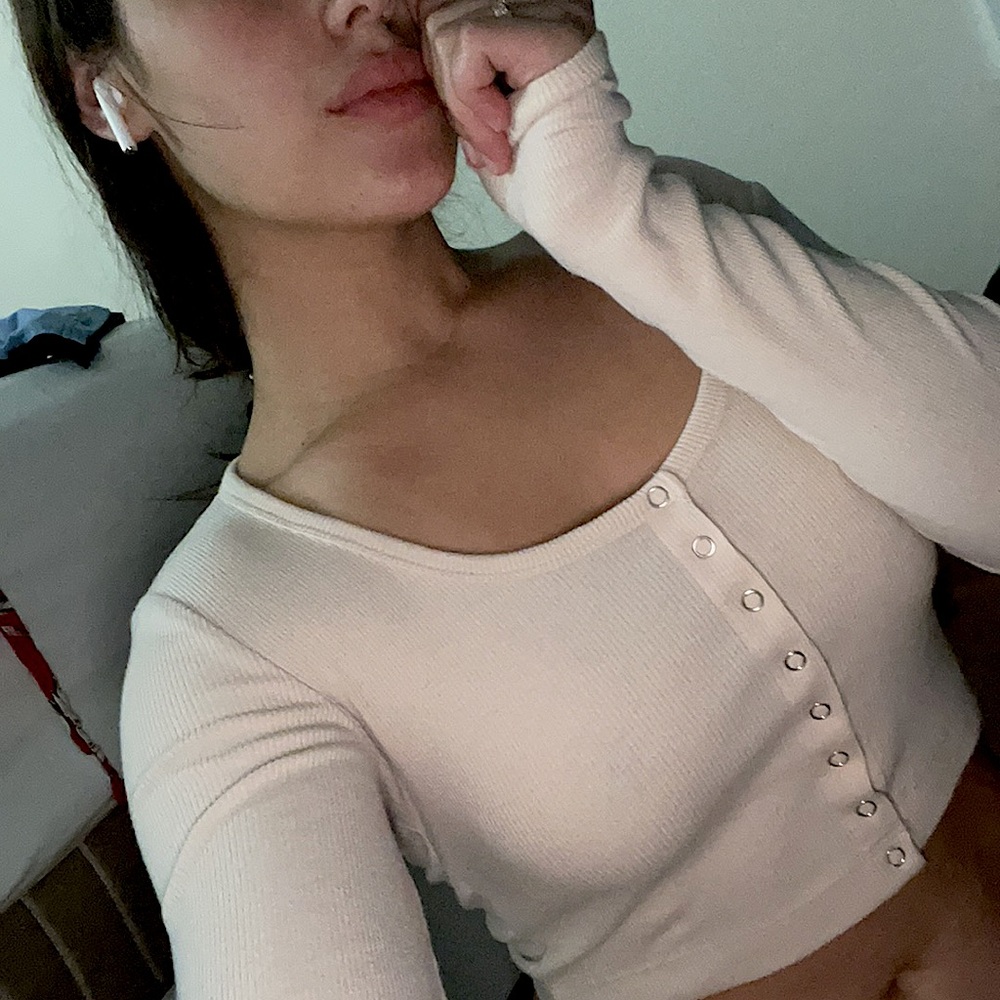 Cute button up crop top